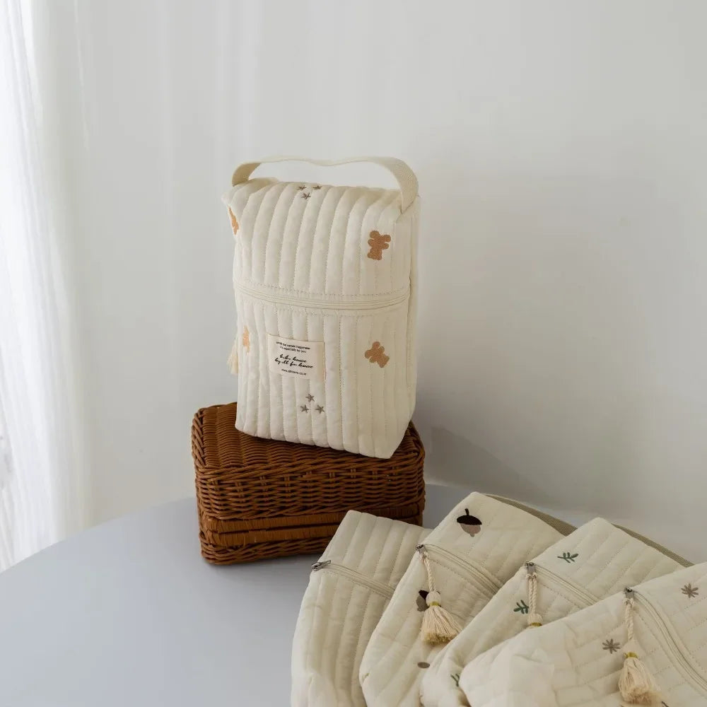 Multifunctional Mommy Diaper Bag with Insulated Pocket, Portable Baby Changing Pad, Travel Nappy Bag, Large Capacity