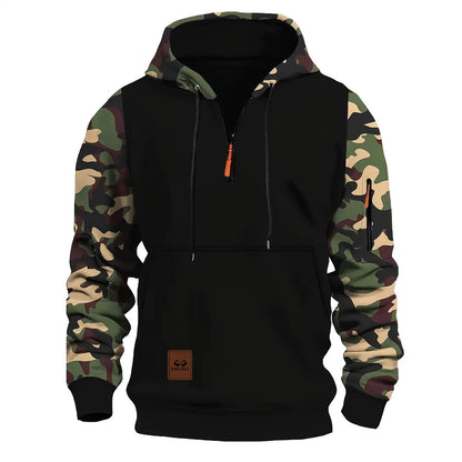 Men's American Vintage Camo Zip Up Hooded Sweater