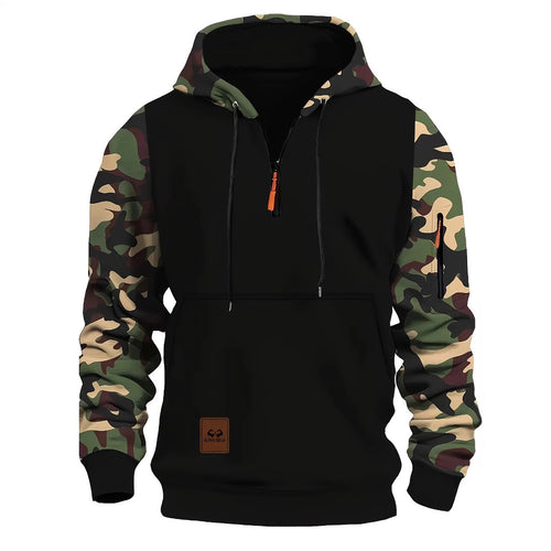 Men's American Vintage Camo Zip Up Hooded Sweater