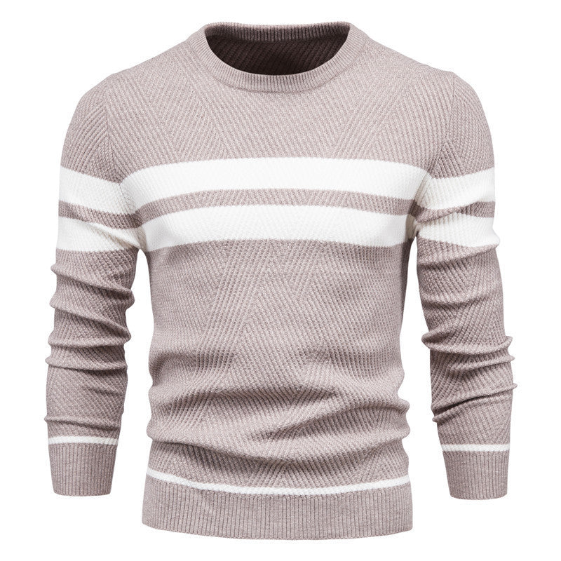 Multicolor Men's Pullover, Round Neck, European Style Men's Sweater Plus Size