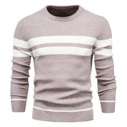 Multicolor Men's Pullover, Round Neck, European Style Men's Sweater Plus Size
