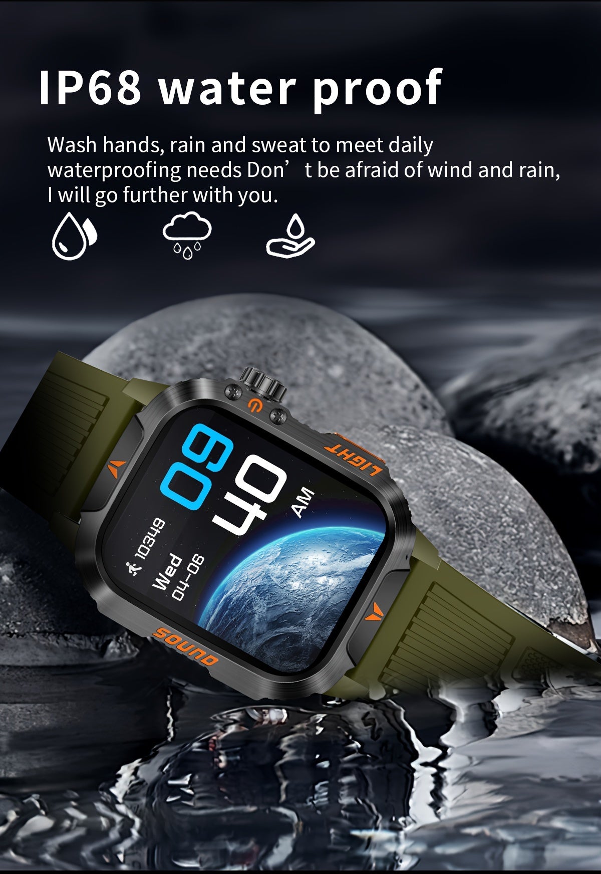 New Smart Watch (Answer/Call) Outdoor Sports Watch LED Altimeter Barometer 100+ Sports Modes 600mAh Battery Multimedia Message View Weather Fitness Tracker for Android Phone