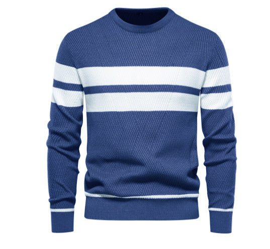 Multicolor Men's Pullover, Round Neck, European Style Men's Sweater Plus Size