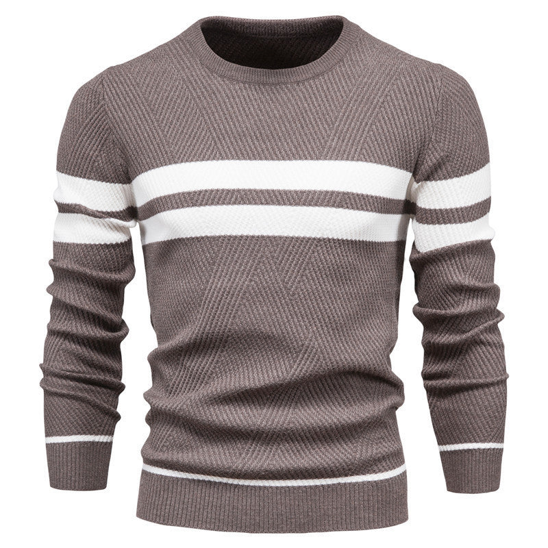 Multicolor Men's Pullover, Round Neck, European Style Men's Sweater Plus Size