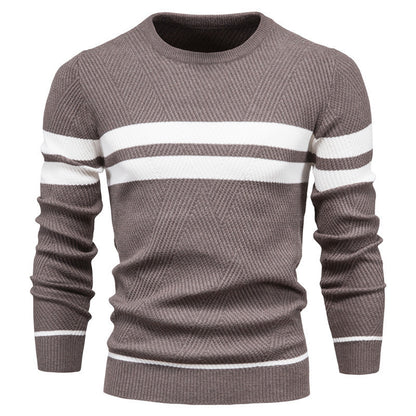 Multicolor Men's Pullover, Round Neck, European Style Men's Sweater Plus Size
