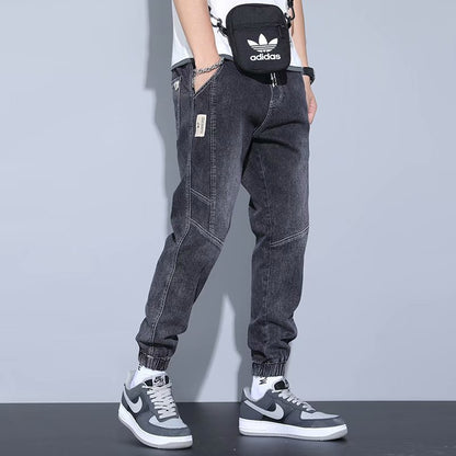Men's slim fit jeans, harem pants with ankle ties