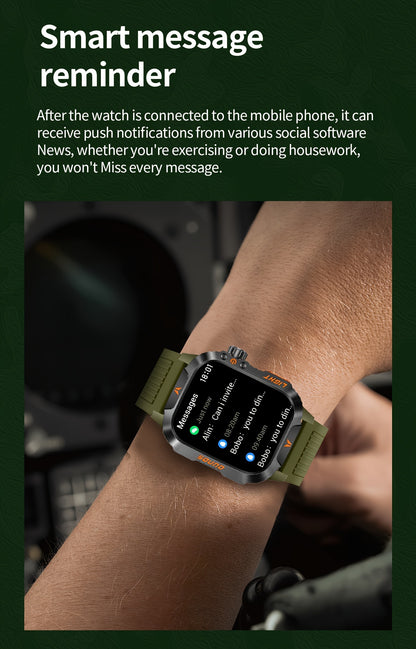 New Smart Watch (Answer/Call) Outdoor Sports Watch LED Altimeter Barometer 100+ Sports Modes 600mAh Battery Multimedia Message View Weather Fitness Tracker for Android Phone