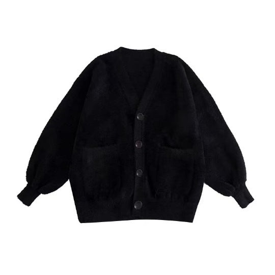 Cardigan de malha de pele de vison impermeável para mulher