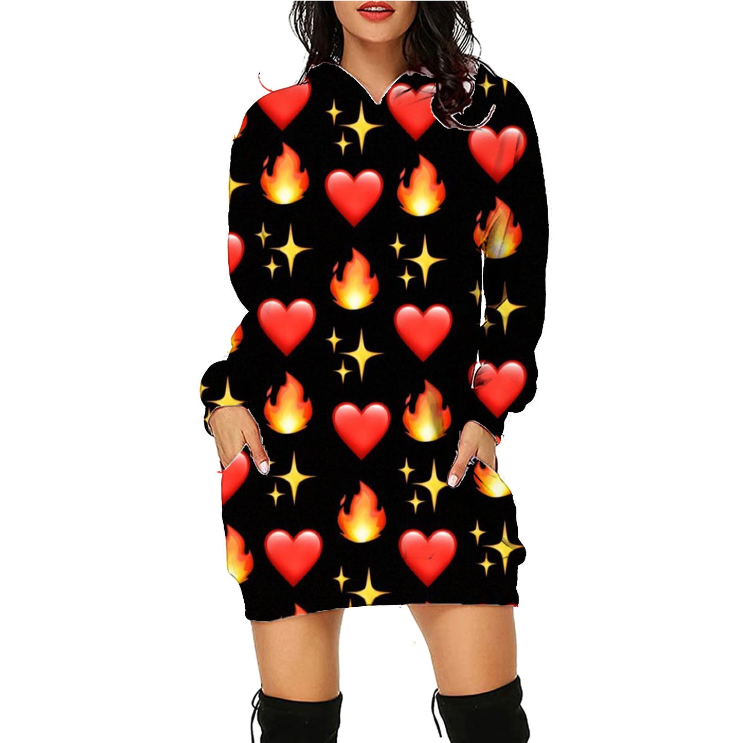 Halloween Printed Long Sleeve Hoodie with Pockets, Women's Long Sleeve Outfit