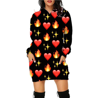 Halloween Printed Long Sleeve Hoodie with Pockets, Women's Long Sleeve Outfit