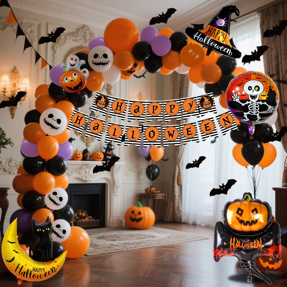 Halloween Hanging Flag Balloon Set - Party Decorations