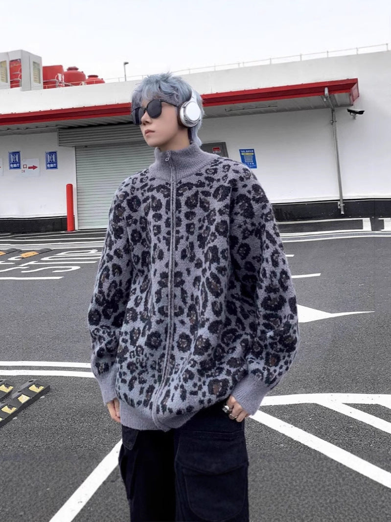 Leopard cardigan from American menswear brand