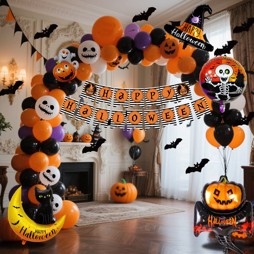 Halloween Hanging Flag Balloon Set - Party Decorations