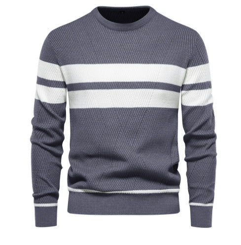 Multicolor Men's Pullover, Round Neck, European Style Men's Sweater Plus Size