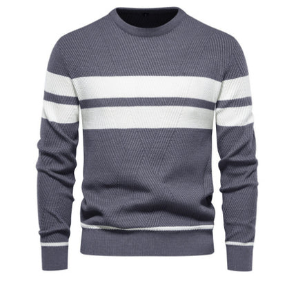 Multicolor Men's Pullover, Round Neck, European Style Men's Sweater Plus Size