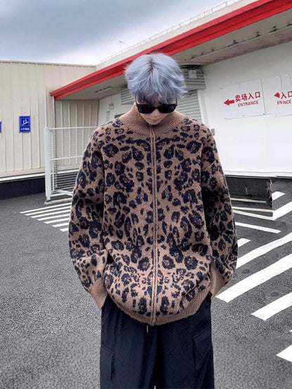Leopard cardigan from American menswear brand