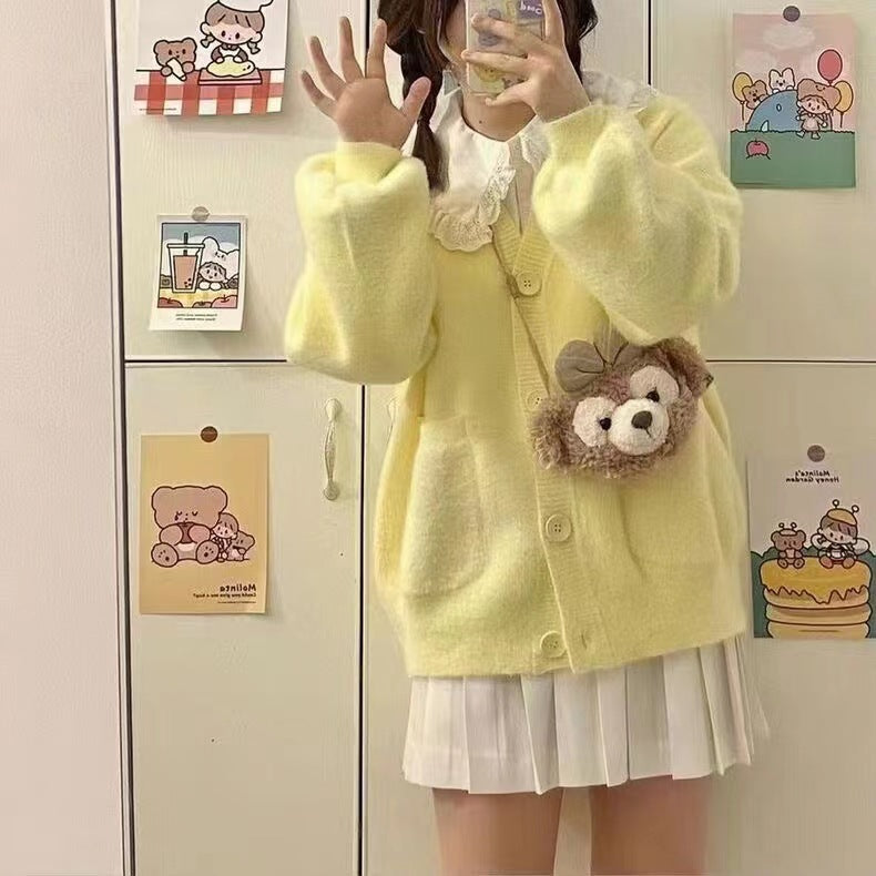 Cardigan de malha de pele de vison impermeável para mulher