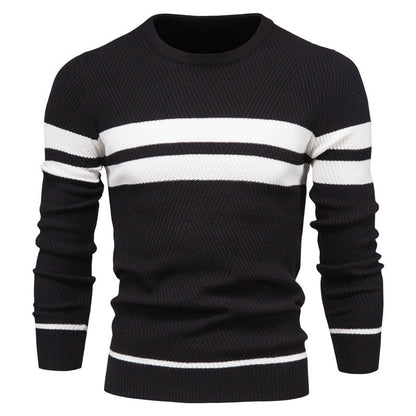 Multicolor Men's Pullover, Round Neck, European Style Men's Sweater Plus Size