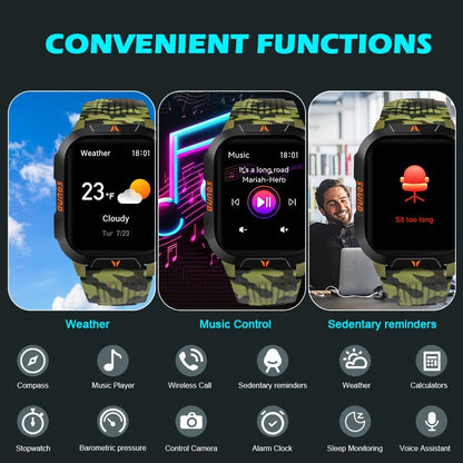 New Smart Watch (Answer/Call) Outdoor Sports Watch LED Altimeter Barometer 100+ Sports Modes 600mAh Battery Multimedia Message View Weather Fitness Tracker for Android Phone