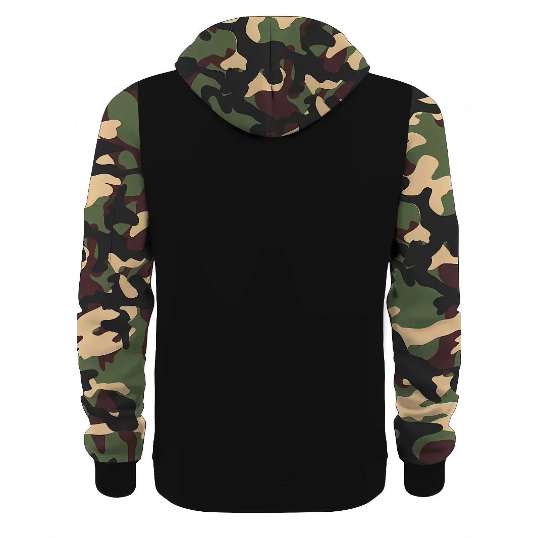 Men's American Vintage Camo Zip Up Hooded Sweater