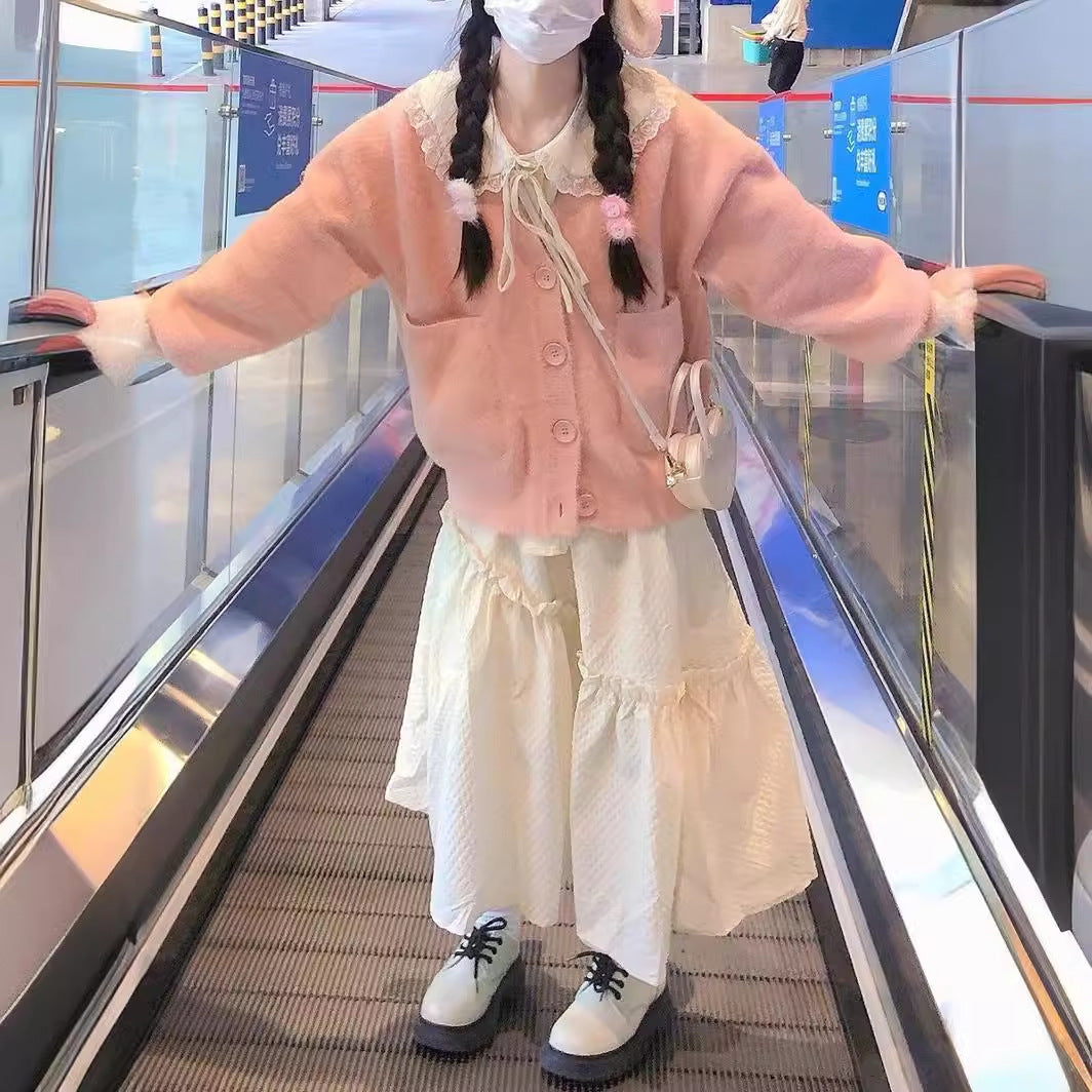 Cardigan de malha de pele de vison impermeável para mulher