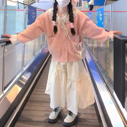 Cardigan de malha de pele de vison impermeável para mulher