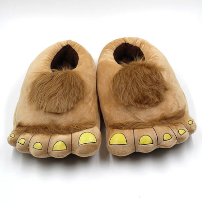 Unisex Warm Furry Wild Hobbit Feet Plush Slippers Home Halloween Shoes