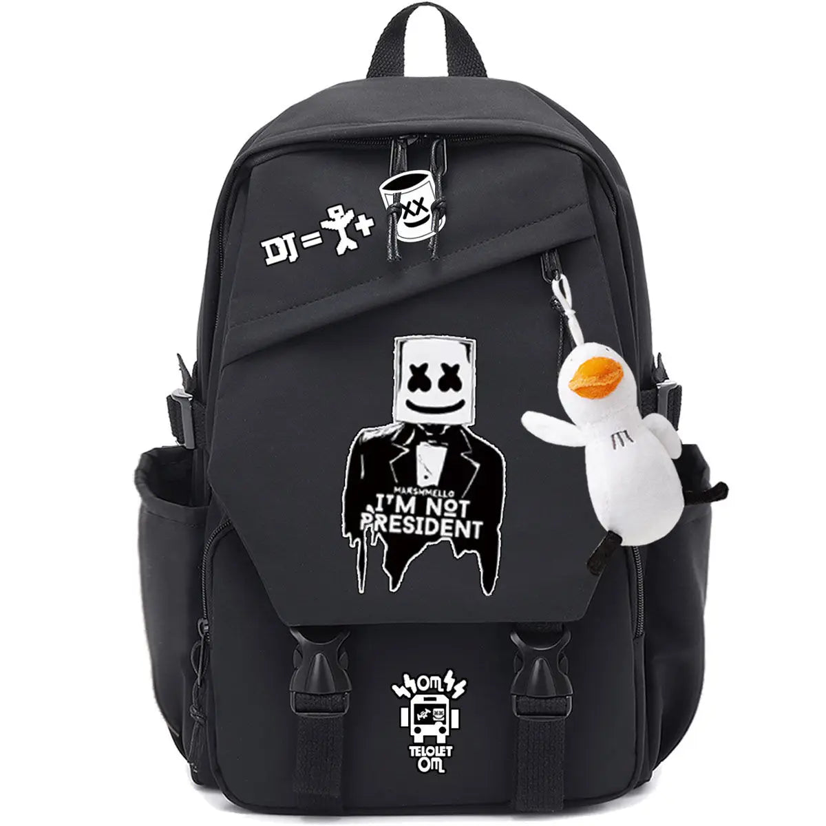 Marshmallow Unisex Portable School Backpack for Business Travel, Student Travel Equipment, Send the Pendant