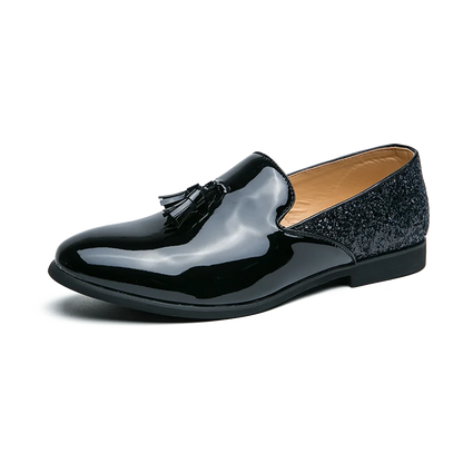 High quality luxury gold men's loafers thick sole fashion leather nightclub shoes formal business shoes plus size