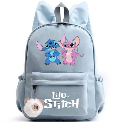 Cute Lilo Stitch Backpack for Girls Boys Students Teenagers Women Casual Backpack School Bag Travel Bunny Ears