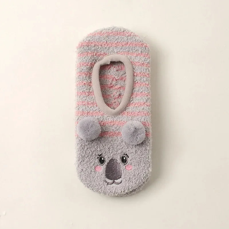 Autumn/Winter Non-Slip Warm Floor Socks, Indoor Yoga Socks, Low-Calf Slippers for Women, Cute Hedgehog Socks for Home, Christmas Gifts