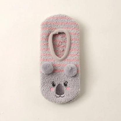 Autumn/Winter Non-Slip Warm Floor Socks, Indoor Yoga Socks, Low-Calf Slippers for Women, Cute Hedgehog Socks for Home, Christmas Gifts