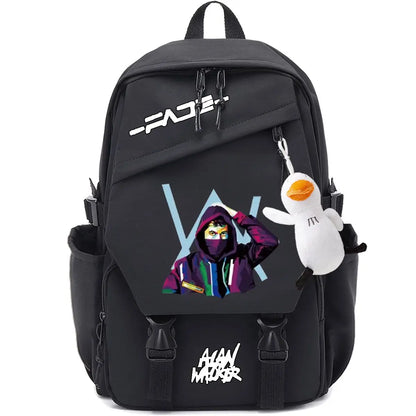 Marshmallow Unisex Portable School Backpack for Business Travel, Student Travel Equipment, Send the Pendant