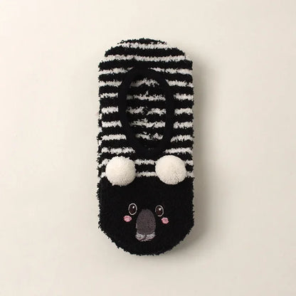 Autumn/Winter Non-Slip Warm Floor Socks, Indoor Yoga Socks, Low-Calf Slippers for Women, Cute Hedgehog Socks for Home, Christmas Gifts