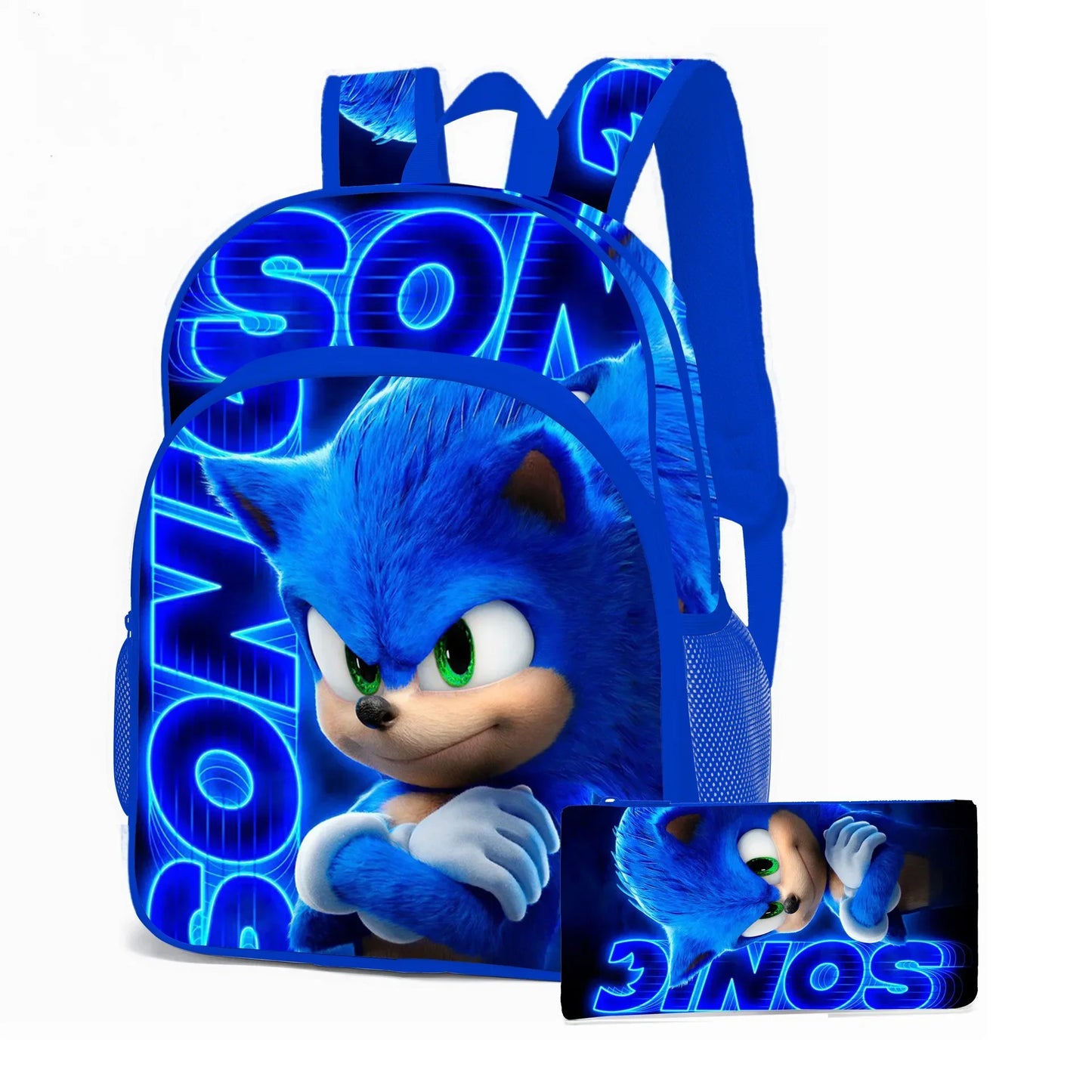 SONIC Bags for Elementary and Middle School Students and Children's School Backpack with Cartoon Ports Backpack Relief Backpack