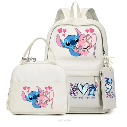 Lilo and Stitch Backpack Set of 3, Lunch Bag, Pencil Case, Teens, Women, Men, School, Students, Backpack, Cartoon, School Backpack