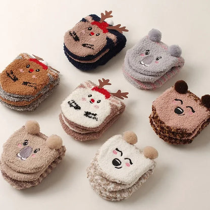 Autumn/Winter Non-Slip Warm Floor Socks, Indoor Yoga Socks, Low-Calf Slippers for Women, Cute Hedgehog Socks for Home, Christmas Gifts