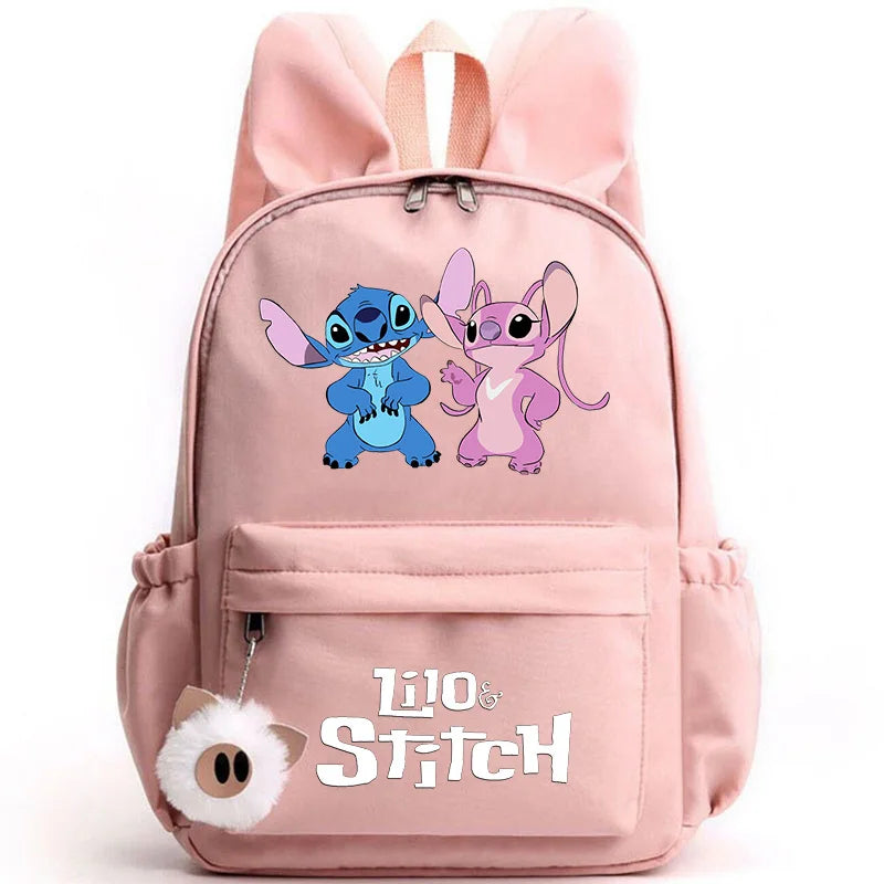 Cute Lilo Stitch Backpack for Girls Boys Students Teenagers Women Casual Backpack School Bag Travel Bunny Ears