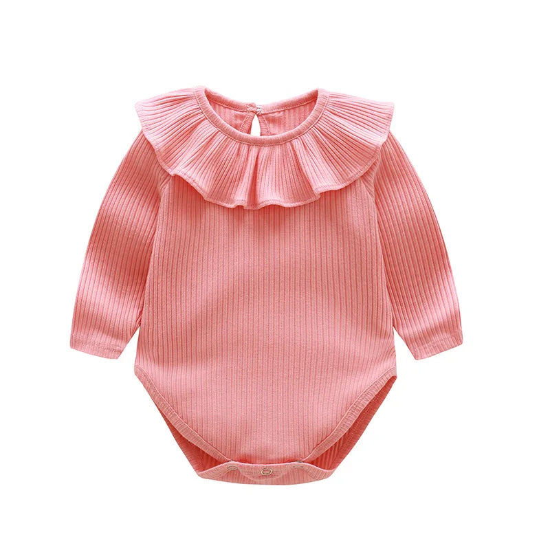 New Baby Girls Knit Romper with Hat Floral Embroidery Long Sleeve Autumn Baby Girls Knit Jumpsuit