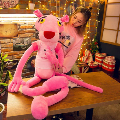 Pink Panther plush doll, available in sizes from 50 cm to 170 cm. A cute, soft, cartoon-style plush, ideal as a children's toy, collector's doll, or special Christmas gift.