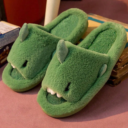 Men's cotton home slippers are soft, comfortable and warm, fun indoor, with a cartoon word