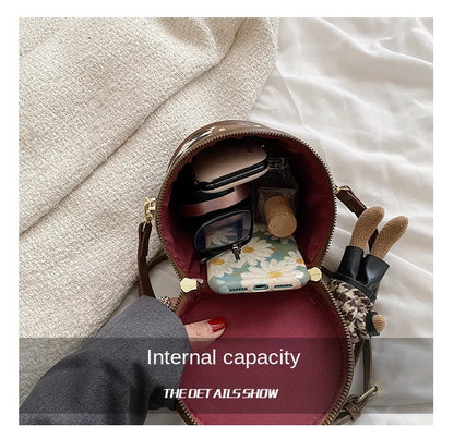 Luxury Women's Zipper Handbag, Small Leather Tote, Bucket Style Shoulder Bag