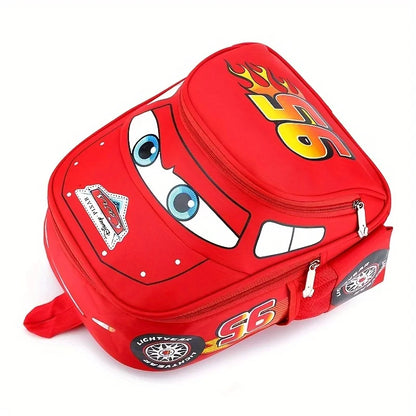 95 Kindergarten Cartoon Car Travel Backpack, 3D Waterproof School Bag for 2-5 Years Old Boys