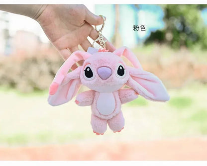 Cartoon Stitch Plush Keychain Soft Toy Cute Stuffed Animal Pendant Girl Gift Angel Doll Bag Pendant Kids Birthday Gift