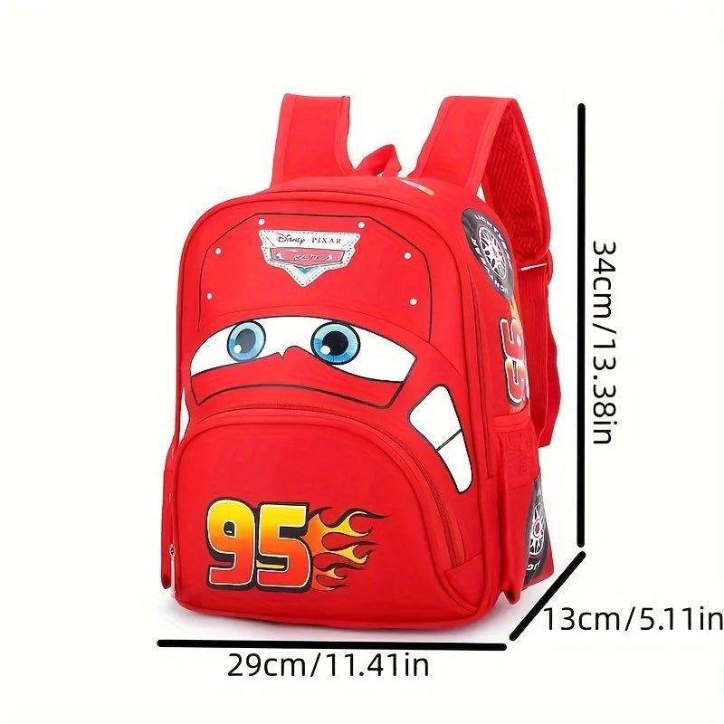 95 Kindergarten Cartoon Car Travel Backpack, 3D Waterproof School Bag for 2-5 Years Old Boys