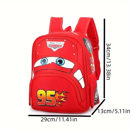 95 Kindergarten Cartoon Car Travel Backpack, 3D Waterproof School Bag for 2-5 Years Old Boys