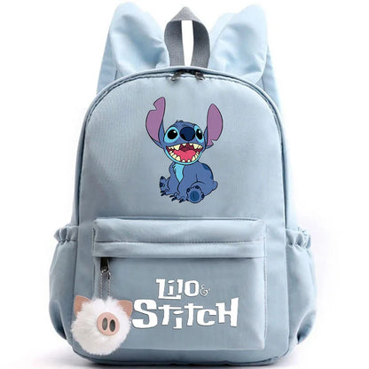 Cute Lilo Stitch Backpack for Girls Boys Students Teenagers Women Casual Backpack School Bag Travel Bunny Ears