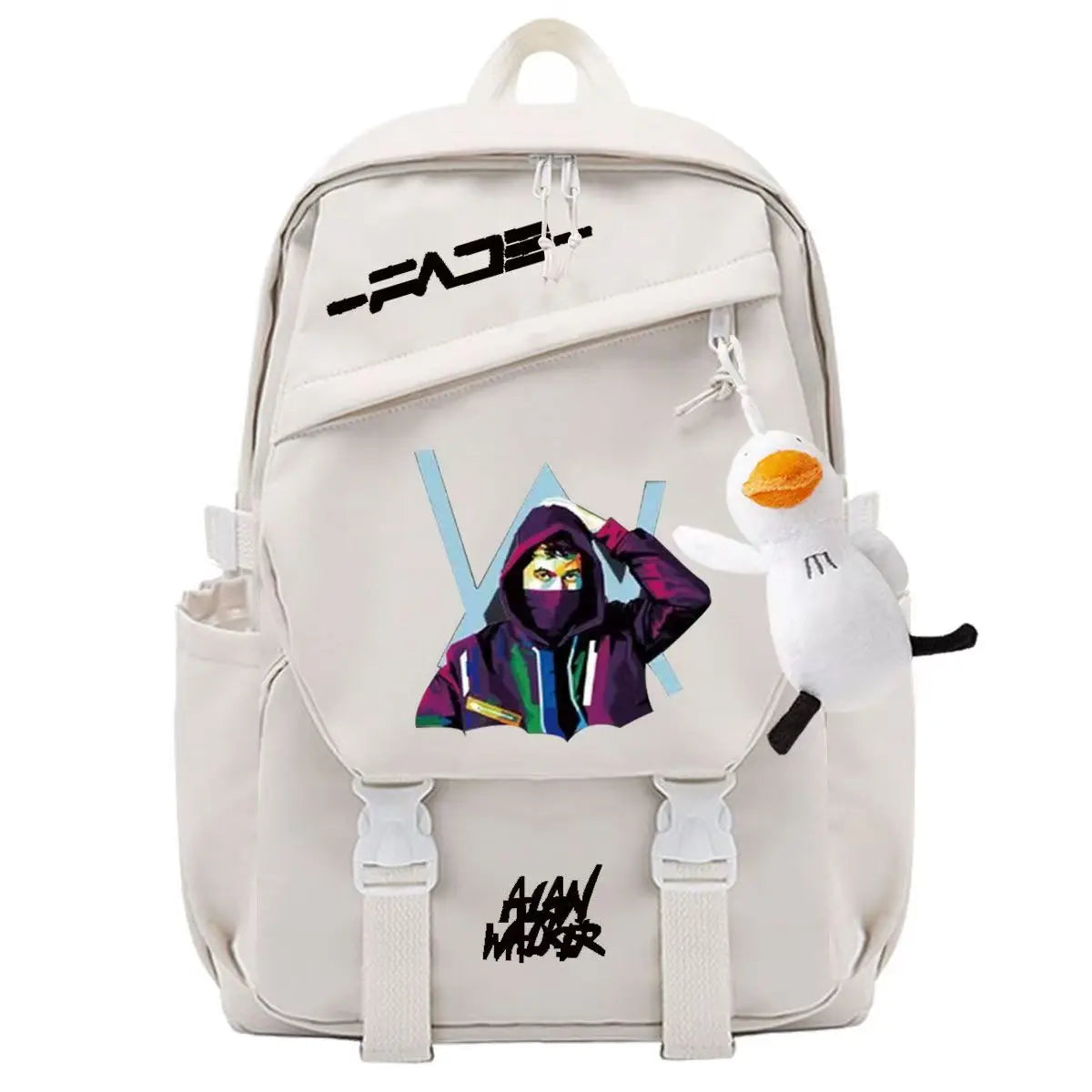 Marshmallow Unisex Portable School Backpack for Business Travel, Student Travel Equipment, Send the Pendant