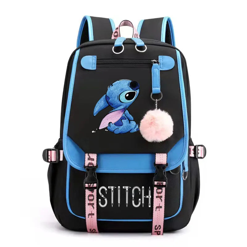 Lilo &amp; Stitch Backpack Women USB Charging School Backpack Laptop Backpack for Teens Boys Girls Travel Backpack