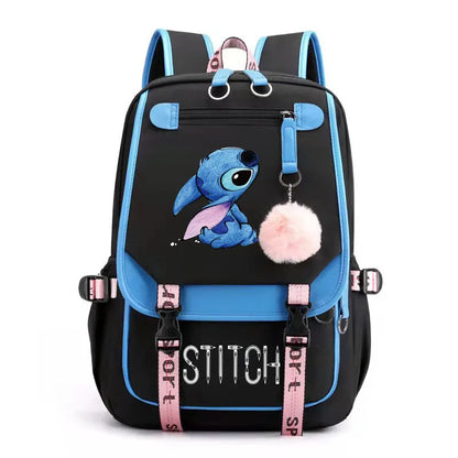 Lilo &amp; Stitch Backpack Women USB Charging School Backpack Laptop Backpack for Teens Boys Girls Travel Backpack